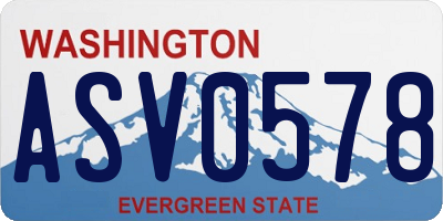 WA license plate ASV0578