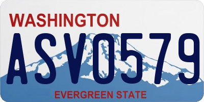 WA license plate ASV0579