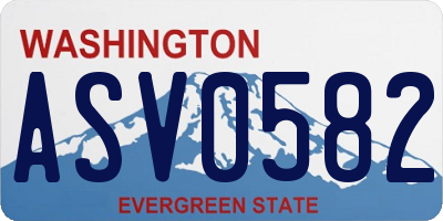 WA license plate ASV0582