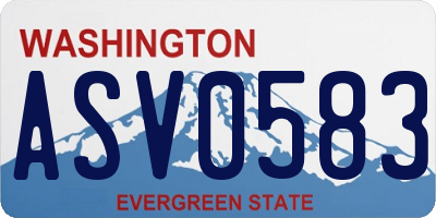 WA license plate ASV0583