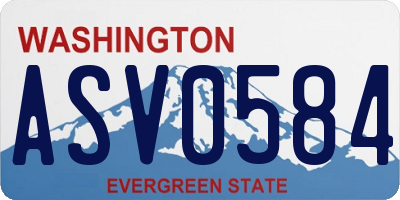 WA license plate ASV0584