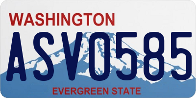WA license plate ASV0585