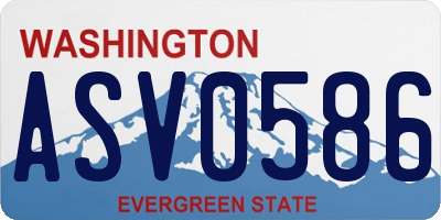 WA license plate ASV0586