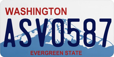 WA license plate ASV0587