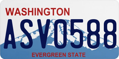 WA license plate ASV0588