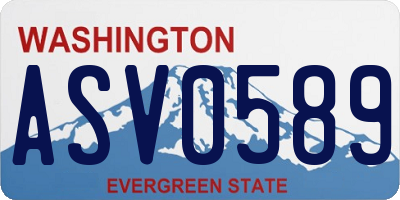 WA license plate ASV0589