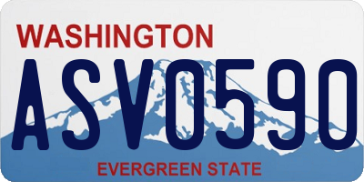 WA license plate ASV0590