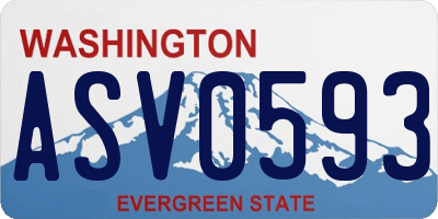 WA license plate ASV0593