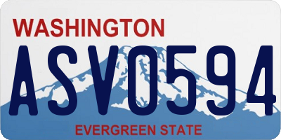 WA license plate ASV0594