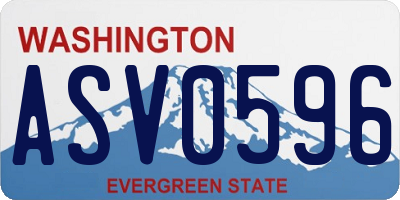 WA license plate ASV0596