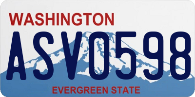 WA license plate ASV0598