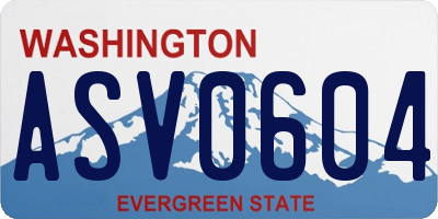 WA license plate ASV0604