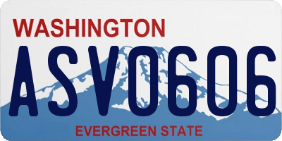 WA license plate ASV0606