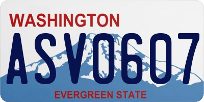 WA license plate ASV0607