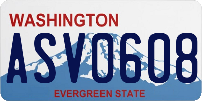 WA license plate ASV0608