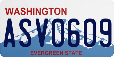 WA license plate ASV0609