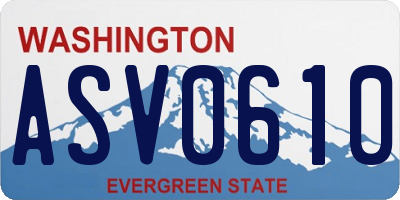 WA license plate ASV0610