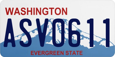 WA license plate ASV0611