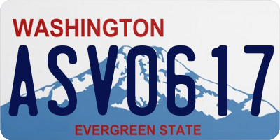 WA license plate ASV0617