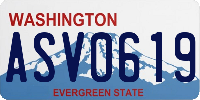 WA license plate ASV0619