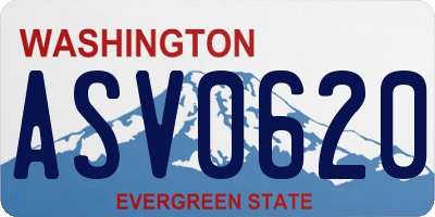 WA license plate ASV0620
