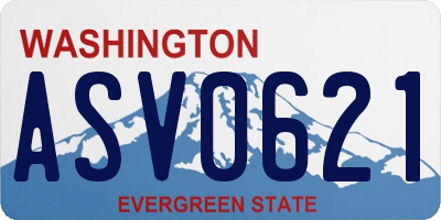 WA license plate ASV0621