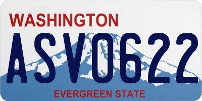 WA license plate ASV0622