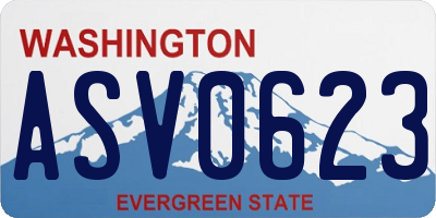 WA license plate ASV0623