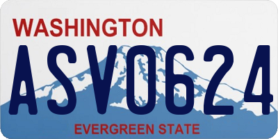 WA license plate ASV0624