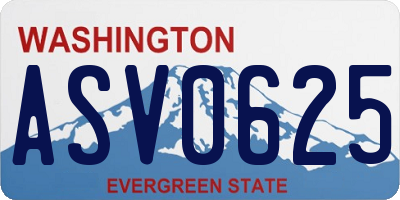 WA license plate ASV0625