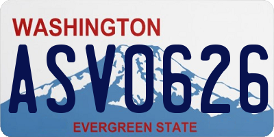 WA license plate ASV0626