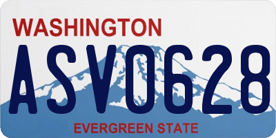 WA license plate ASV0628