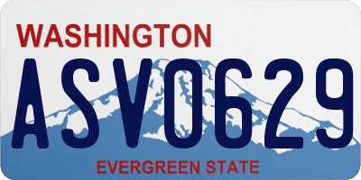 WA license plate ASV0629