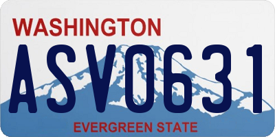 WA license plate ASV0631