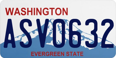WA license plate ASV0632