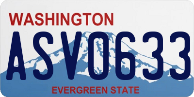 WA license plate ASV0633