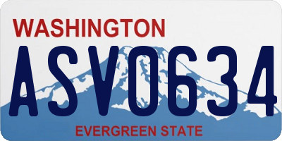 WA license plate ASV0634