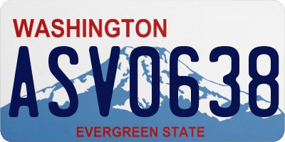 WA license plate ASV0638
