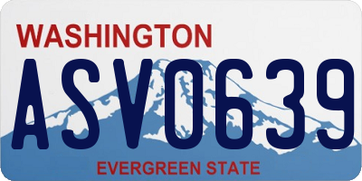 WA license plate ASV0639