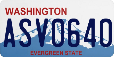 WA license plate ASV0640