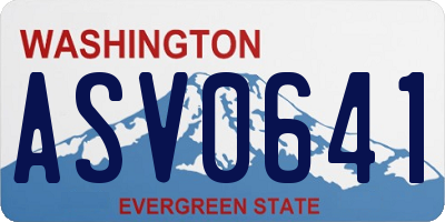 WA license plate ASV0641