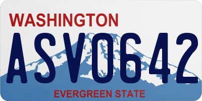 WA license plate ASV0642
