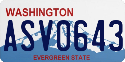 WA license plate ASV0643
