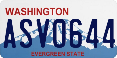 WA license plate ASV0644