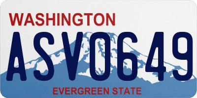 WA license plate ASV0649