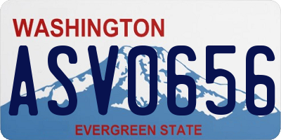 WA license plate ASV0656