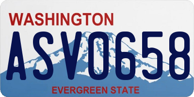 WA license plate ASV0658
