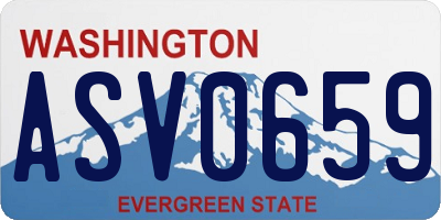 WA license plate ASV0659