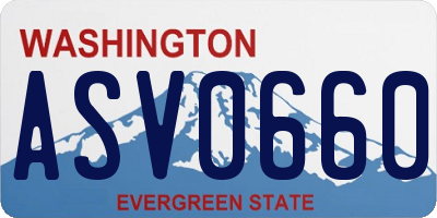 WA license plate ASV0660