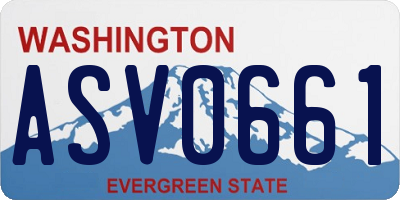 WA license plate ASV0661